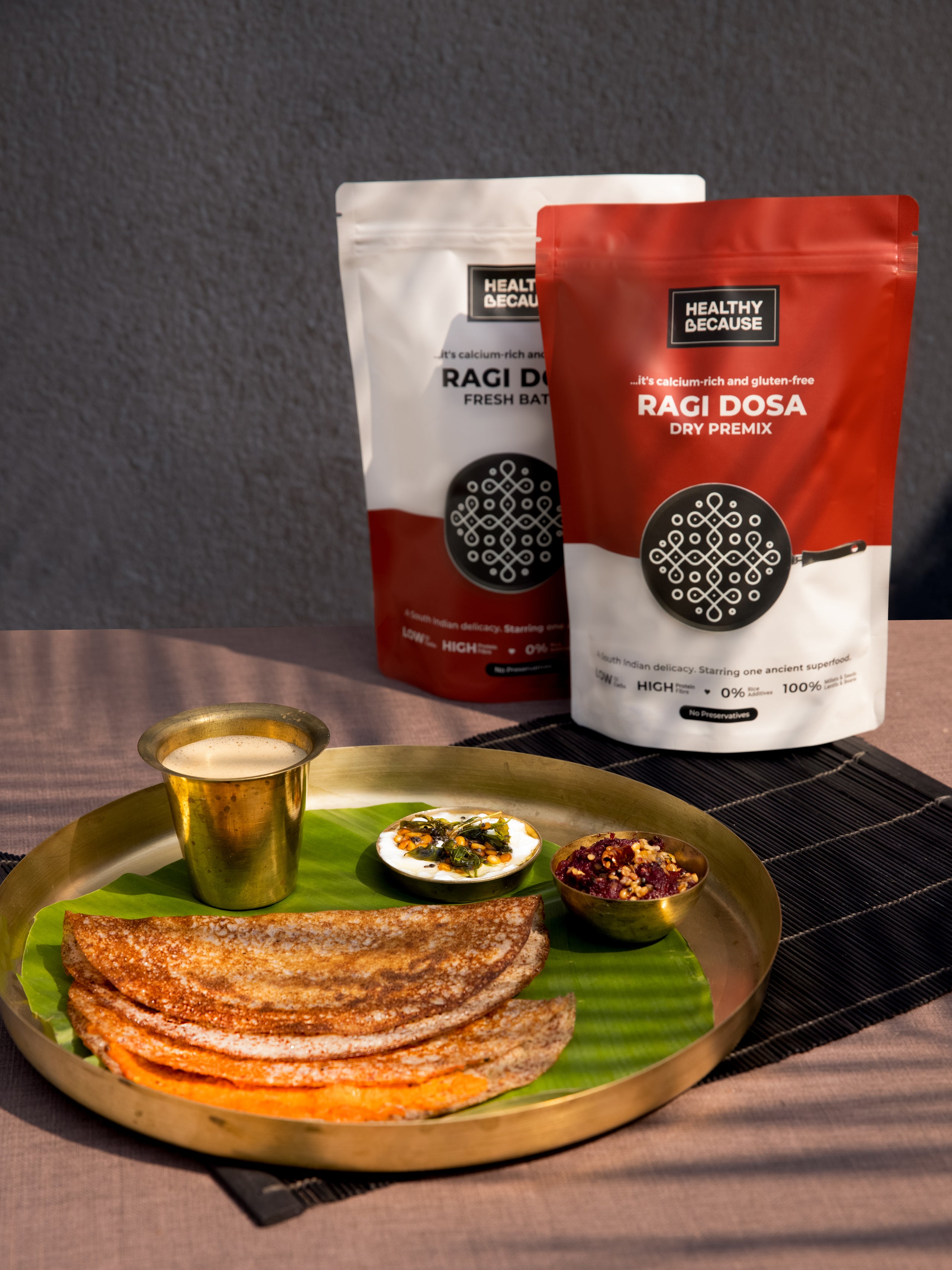 Ragi Dosa Premix with Homestyle Podi Chutney