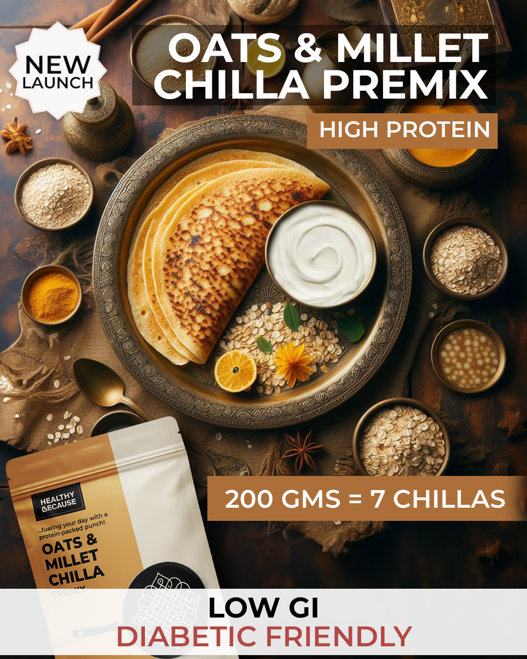 Oats And Millet Chilla Premix